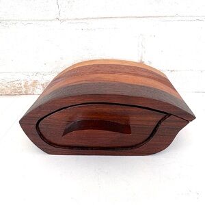 Wooden Bandsaw Box with Drawer Trinket Jewelry Storage
